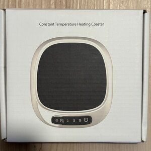 Constant Temperature Heating Coaster - Black Top, Cream Base